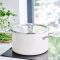 Каструля з кришкою KitchenAid Steel Core, 24 см, 6 л, мигдальний крем