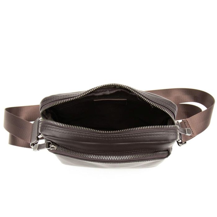 Мужская кожаная сумка через плечо коричневая Tiding Bag SM8-9686-4C