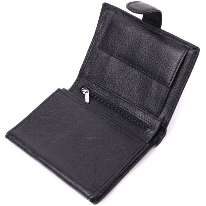 Солідний чоловічий гаманець з натуральної шкіри ST Leather 22467 чорний