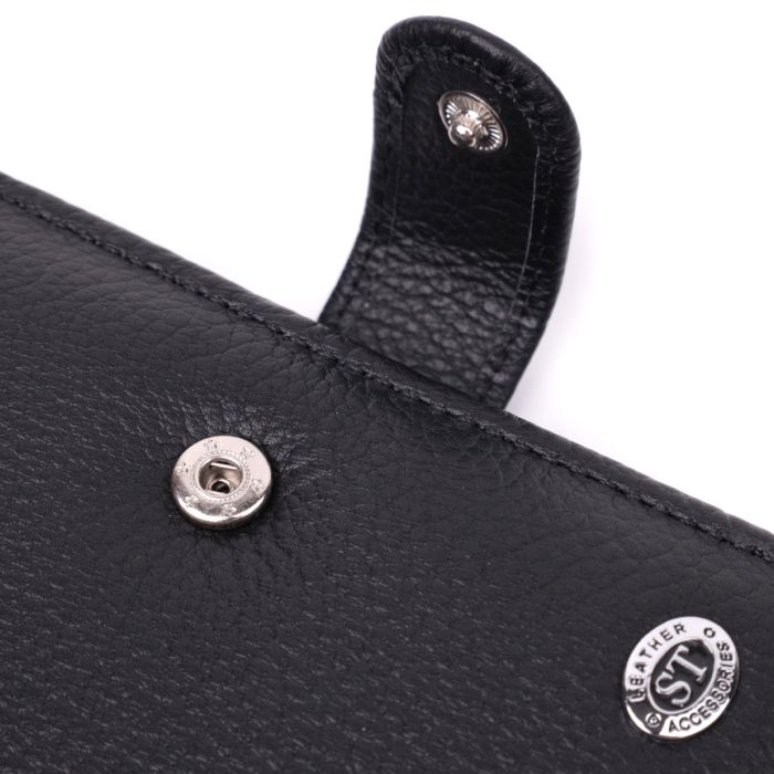 Солідний чоловічий гаманець з натуральної шкіри ST Leather 22467 чорний