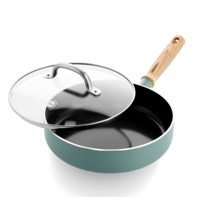 Сотейник з кришкою GreenPan Mayflower 24 см 2,6 л з керамічним покриттям небесно-голубий (CC001682-001)