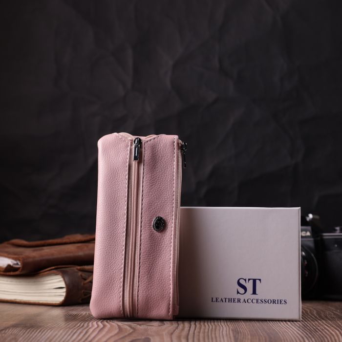 Стильна ключниця ніжного кольору із натуральної шкіри ST Leather 22510 рожева