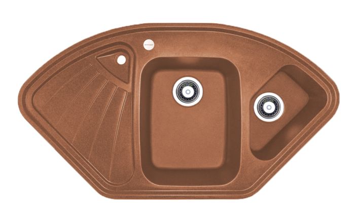 Кухонна мийка Adamant CONSENSUS terra-cotta 1045x575x190 мм, кутова з крилом