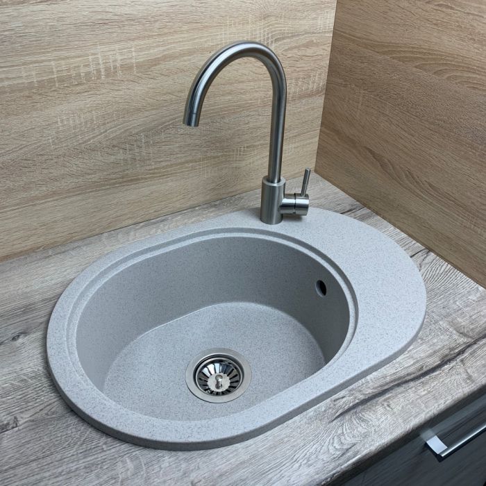 Кухонна мийка Adamant OVALE terra 610x420x180 мм, з крилом