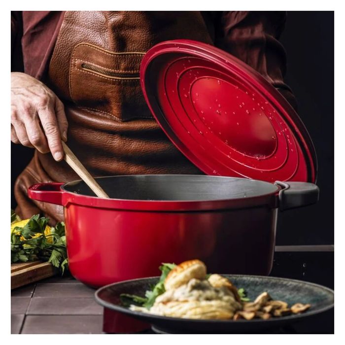 Каструля з кришкою GreenPan Featherweights 22 см 3,3 л з керамічним покриттям червоний (CC005432-001)