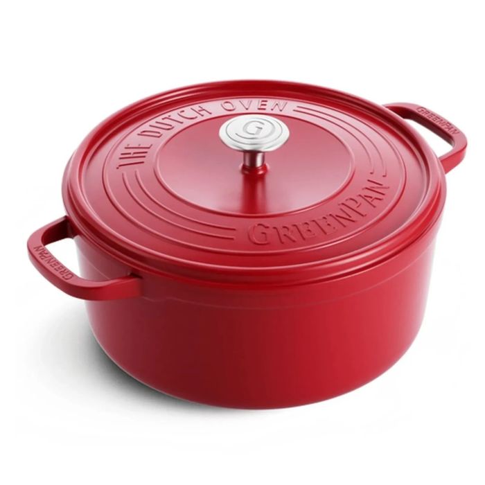 Каструля з кришкою GreenPan Featherweights 22 см 3,3 л з керамічним покриттям червоний (CC005432-001)