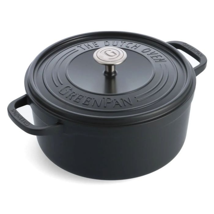 Каструля з кришкою GreenPan Featherweights 22 см 3,3 л з керамічним покриттям чорний (CC005056-001)