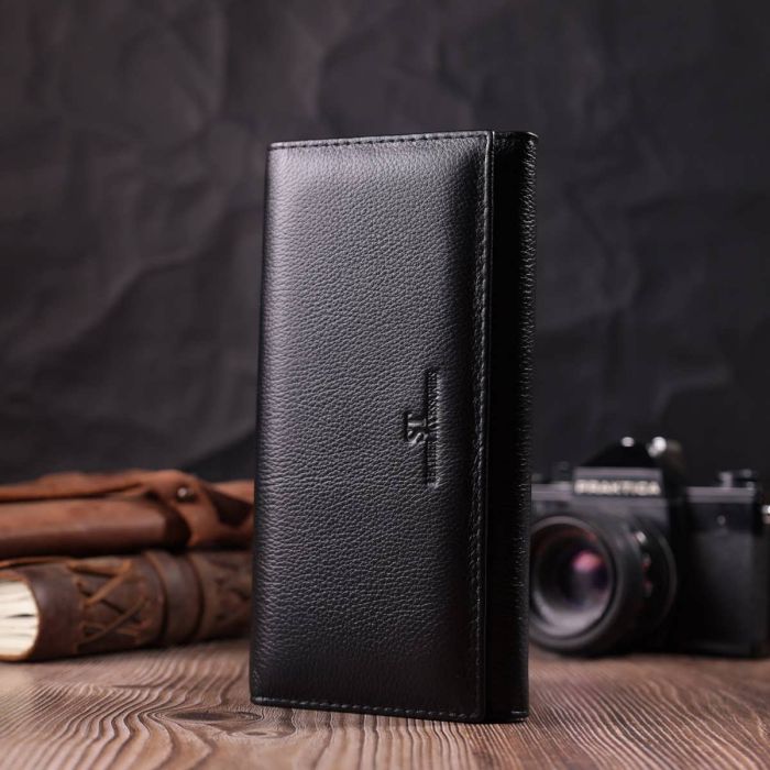 Зручний жіночий гаманець з натуральної шкіри ST Leather 22523 чорний