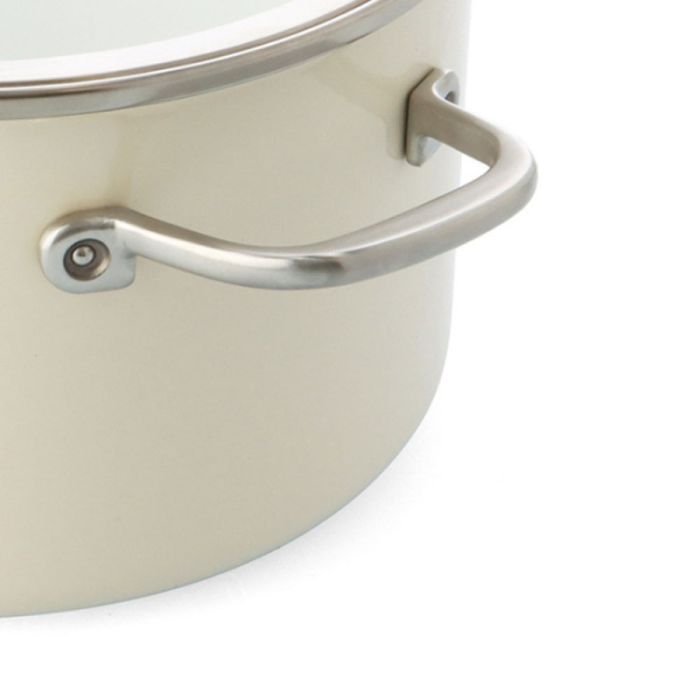 Каструля з кришкою KitchenAid Steel Core, 20 см, 3,7 л, мигдальний крем