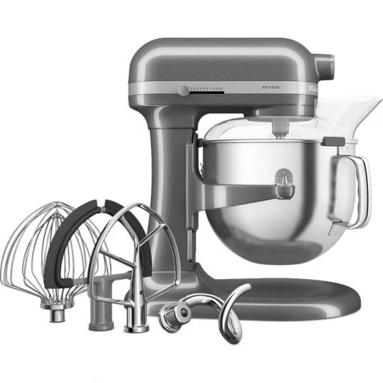 Кухонна машина KitchenAid Artisan 6,6 л 5KSM70SHXEMS з підйомною чашею колір срібний медальон