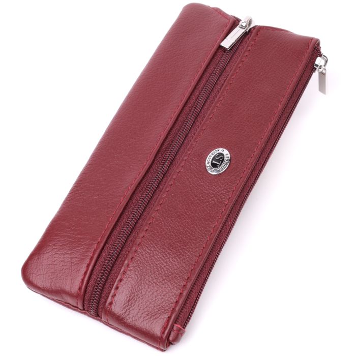 Містка ключниця з натуральної шкіри ST Leather 22508 бордова