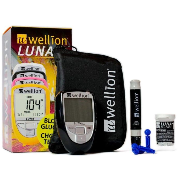 Глюкометр Wellion Luna Trio для вимірювання цукру і холестерину в крові (набор)