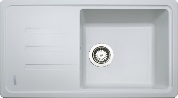Кухонна мийка Adamant SLIM LONG біла 780x435x200 мм, з крилом