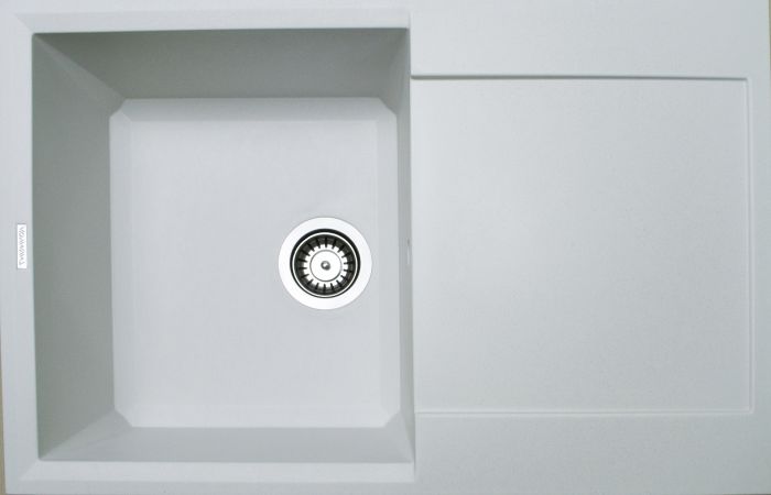 Кухонна мийка Adamant HORIZON біла 780x495x230 мм, з крилом