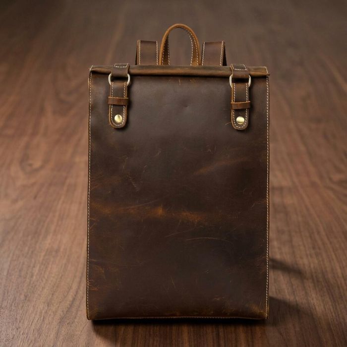 Рюкзак шкіряний дорожній 14796 Vintage коричневий