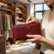 Горизонтальний тонкий гаманець зі шкіри жіночий ST Leather 19326 бордовий