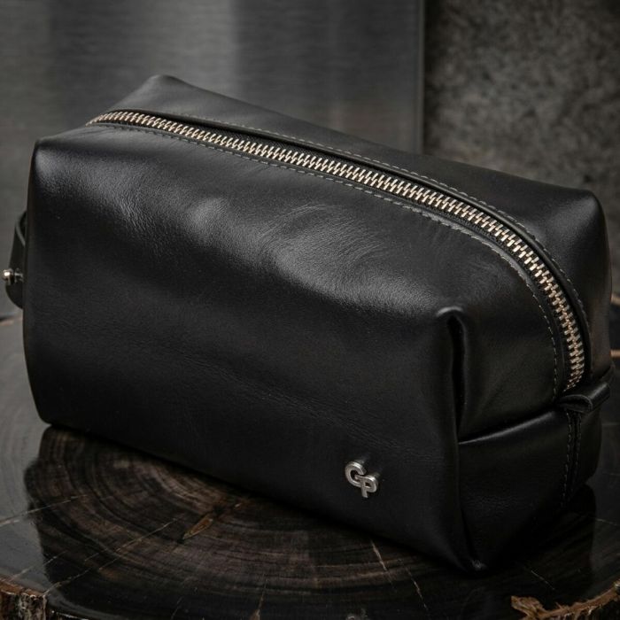 Шкіряна чоловіча косметичка Grande Pelle 11415 чорний