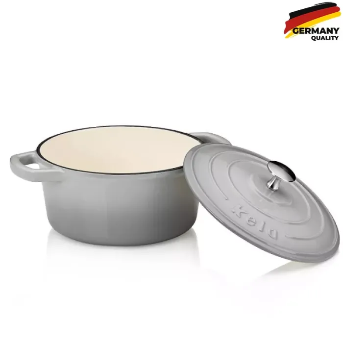 Каструля чавунна з кришкою KELA Calido 26 см (12607) сіра 4,6 л