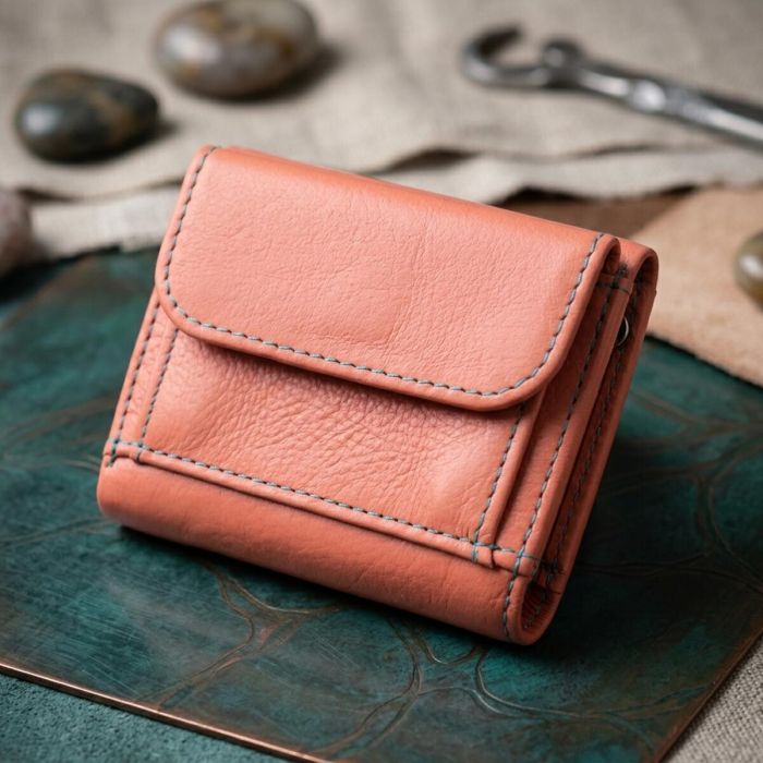 Невеликий гаманець для модниць із натуральної шкіри ST Leather 19505 помаранчевий