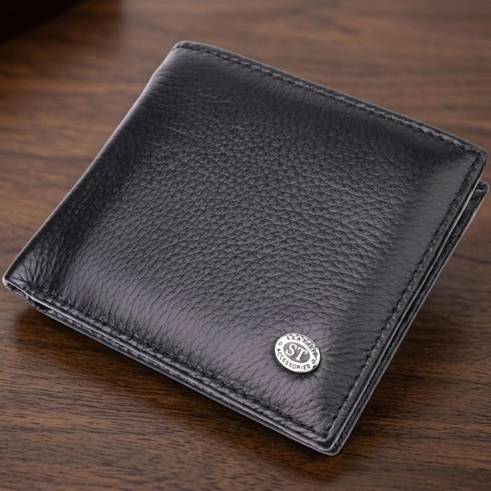 Чоловіче шкіряне портмоне із затискачем ST Leather 22485 чорний