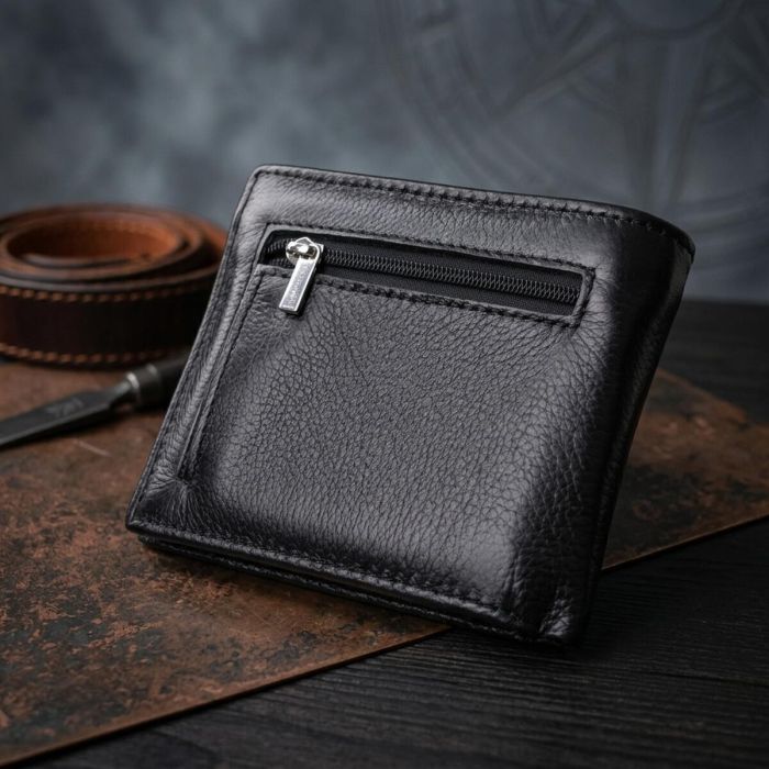 Чоловіче шкіряне портмоне із затискачем ST Leather 22485 чорний