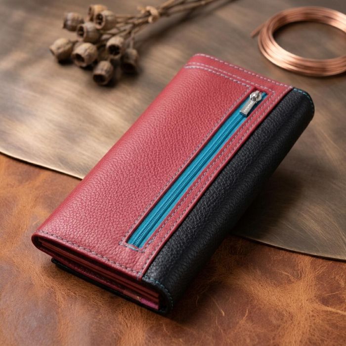 Місткий гаманець для прекрасних жінок із натуральної шкіри ST Leather 22517 різнокольоровий