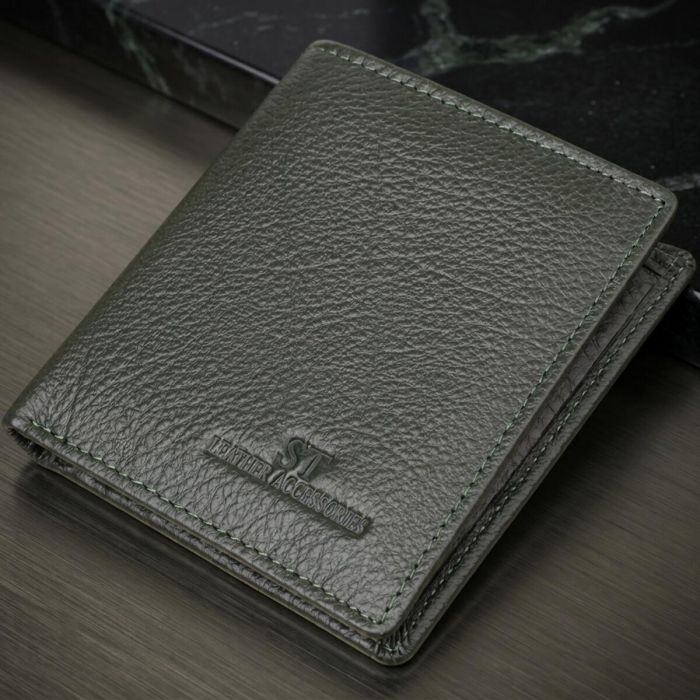 Жіночий гаманець на магніті з натуральної шкіри ST Leather 23093 зелений