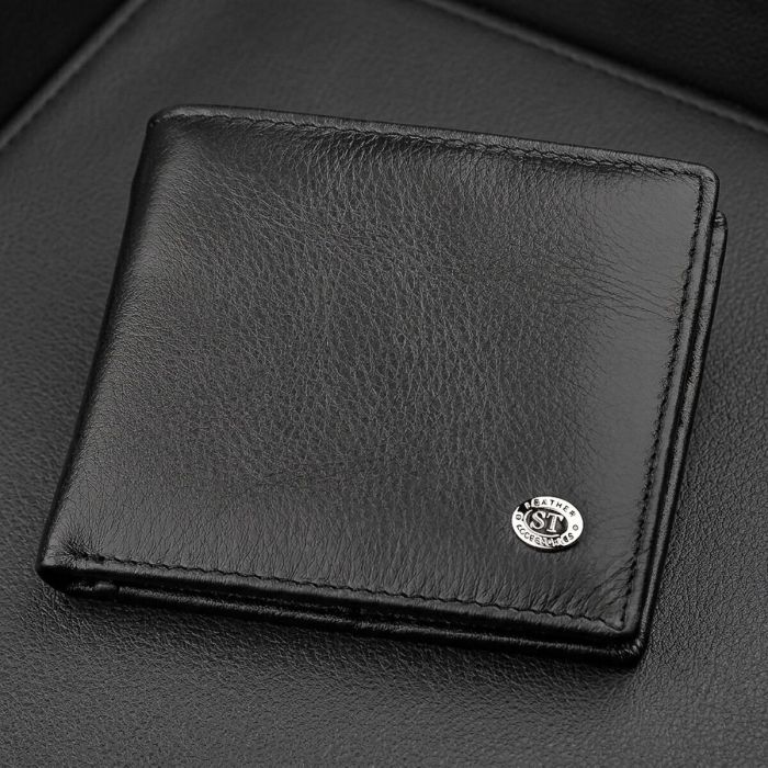 Чоловічий купюрник ST Leather 18305 (ST159) чорний шкіряний