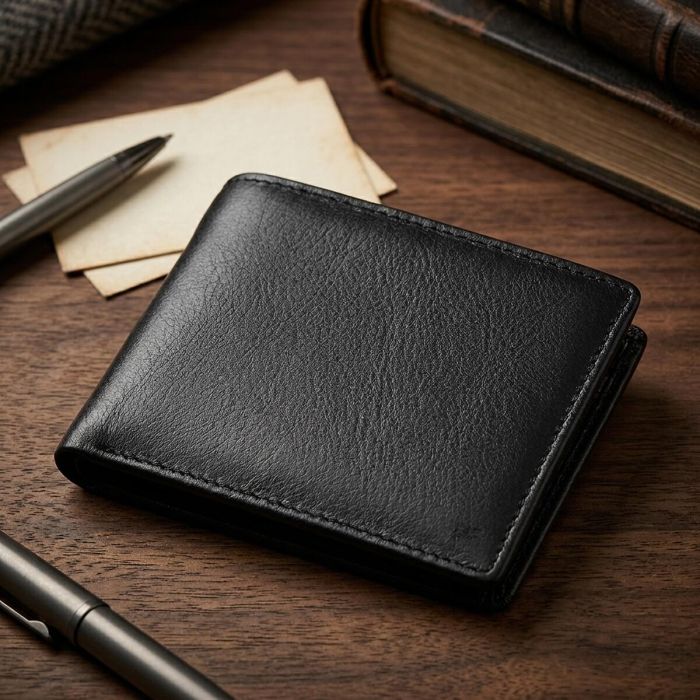 Чоловічий купюрник ST Leather 18305 (ST159) чорний шкіряний